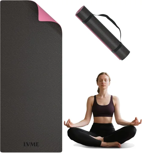 Yoga Mat Non Slip, Anti-Tear 1/4" & 2/5" Thick TPE Yoga Mats for Women and Men, a stylish and practical dual-tone yoga mat.72"x24" Exercise &