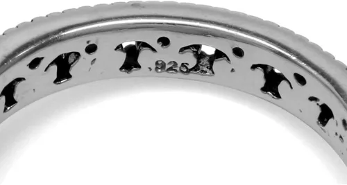 Vista 4 de Silvershake Anillo de filigrana apilable de plata de ley 925 con piedra natal auténtica, estilo eternidad