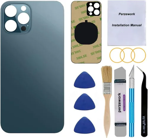 Vista 11 de Reemplazo de cristal trasero OEM para iPhone 12 Pro 6.1 pulgadas con kit de herramientas de reparación (dorado)