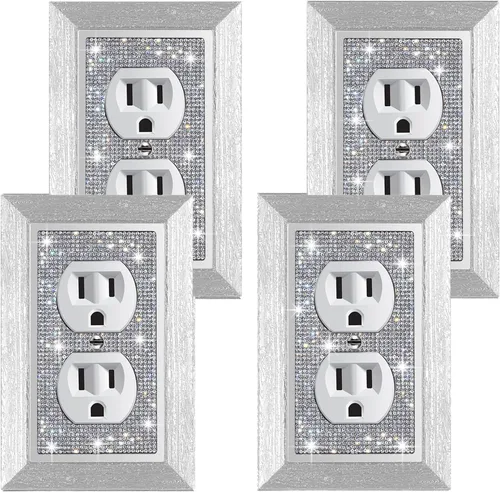 Vista 13 de Gaocai 1 pieza Placas de pared con diamantes de imitación brillantes Cubierta de interruptor de luz Placa decorativa de pared con palanca única