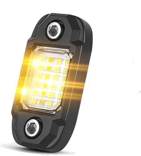 Vista 8 de Luces LED de roca de colores blancos y amarillos impermeables debajo de la carrocería Glow Trail Rig Lámpara LED Luces de neón para camión, coche