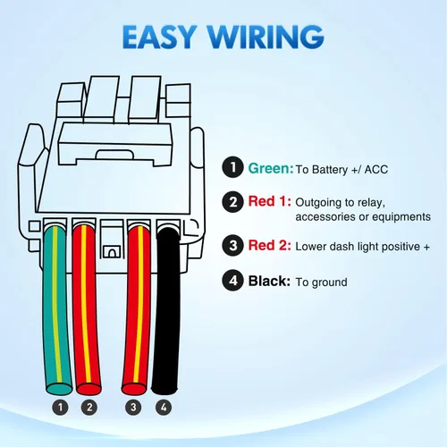 Vista 3 de Nilight Interruptor de botón de presión para luces traseras 12V ENCENDIDO Apagado con kit de cable conector 1.28" x 0.87" Reemplazo para Toyota