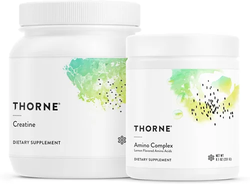 THORNE - Paquete esencial para el rendimiento: Creatina y potencia de aminoácidos - Apoyo muscular, aumento de energía y función cognitiva -