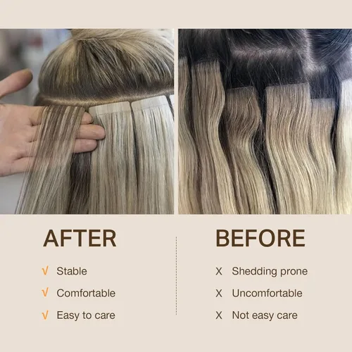 Vista 7 de DOORES Cinta para Extensiones de Cabello, 120 Pestañas de Cinta Duradera de Doble Cara para Extensiones de Cabello, Cintas Invisibles con Fuerte