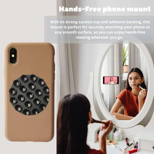 Vista 8 de Squid O - Funda adhesiva de silicona con succión para teléfono (compatible con iPhone y Android, accesorio móvil manos libres para selfies y videos)