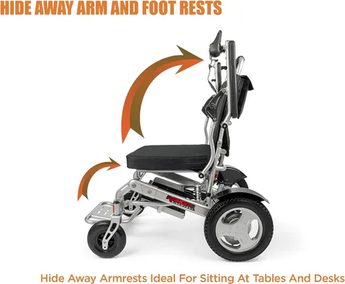 Vista 5 de Porto Mobility Ranger Maestro XL - Silla de ruedas eléctrica plegable y resistente, soporta hasta 440 libras resistente a la intemperie