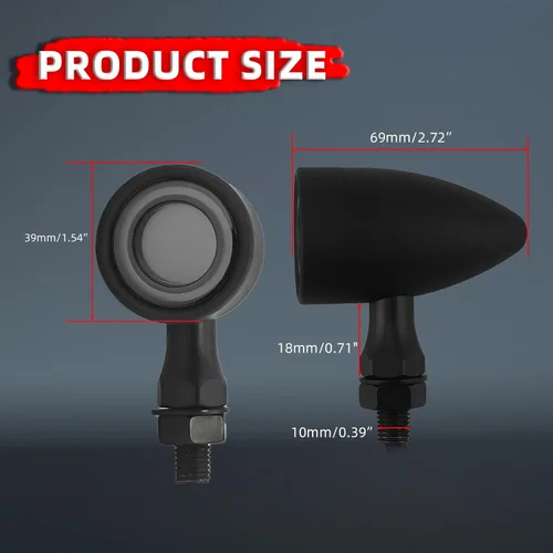 Vista 6 de FATECIM 4X Luces Traseras LED Tipo Bala para Motocicleta de 40 LED, Señales de Giro, Luces de Funcionamiento, Freno y Parada, Luces Traseras
