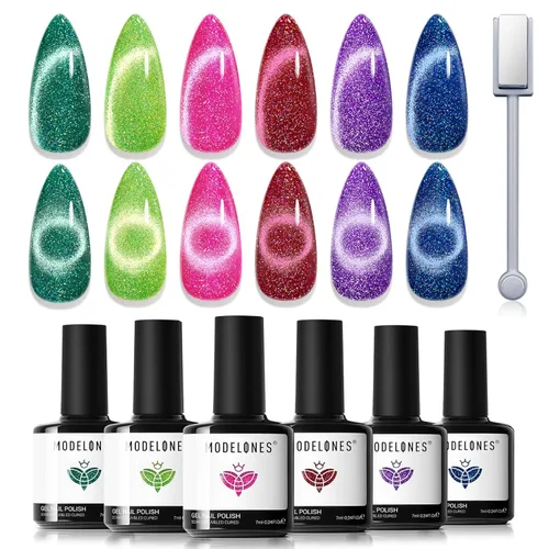 Vista 11 de Modelones – Set de imanes magnéticos efecto ojo de gato para uñas, 15 piezas, varillas e imanes redondos y cuadrados, potente herramienta para crear