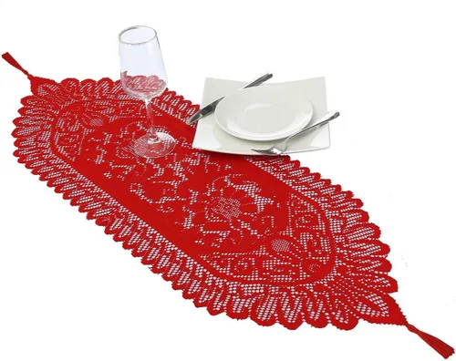 Vista 8 de rockcloud Camino de mesa de encaje para decoración de banquetes de boda, decoración de mesa de fiesta de Navidad, blanco, 13 x 35 pulgadas