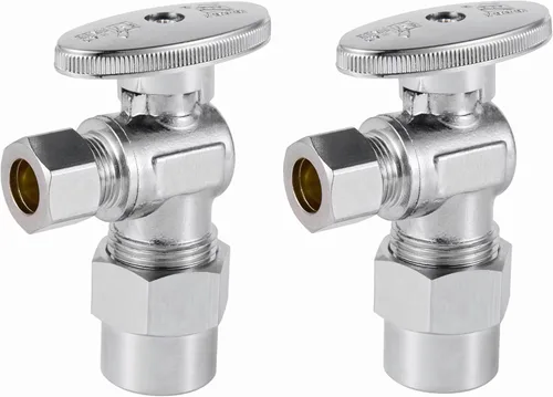 EFIELD - Válvula de parada de ángulo de giro de 1/4 de pulgada de compresión de 3/8 pulgadas de diámetro exterior x conexión de tubería de CPVC de