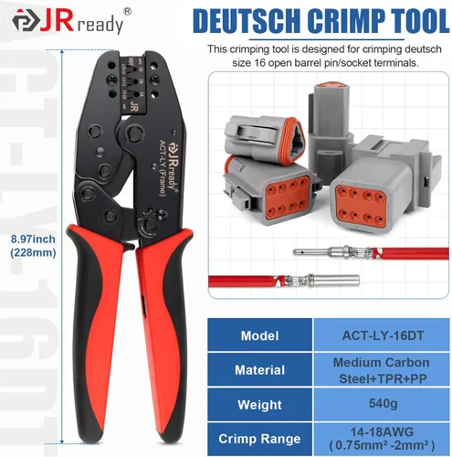Vista 5 de JRready ST6310 Deutsch Kit de conectores con engarzado, DT 2 3 4 6 8 12 pines conectores eléctricos automotrices impermeables con contactos formados