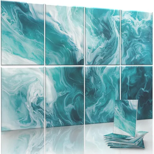 Vista 10 de JaneTech Paquete de 8 paneles acústicos artísticos de 48 x 32 pulgadas, paneles de absorción de sonido, tratamiento acústico para estudios