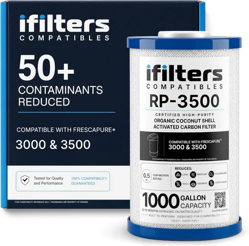 iFilters RP-3500 Fits Royal Prestige FrescaPure 3500 WF0451 Filter Bloque de carbono de 0.5 micrones | Reduce plomo, COV, cloramina, cloro y