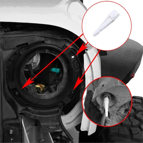 Vista 3 de HiSport Juego de anillos de sujeción de montaje de faros delanteros redondos de 7 pulgadas, compatible con Jeep Wrangler JK 2007-2017, fácil