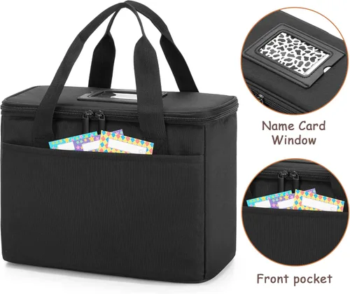 Vista 4 de Trunab Portador de bebidas reutilizable de 3 tazas para entrega con divisores ajustables, organizador de bebidas aislado para llevar, bolsa