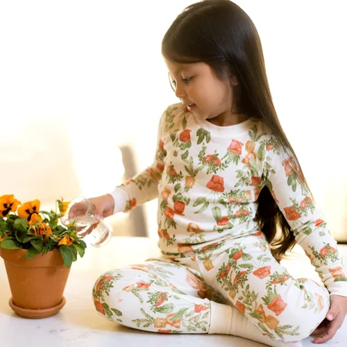 Vista 3 de Burt's Bees Baby - Pijama para bebé niña, con camiseta y pantalón, conjunto de 2piezas, 100 % algodón orgánico