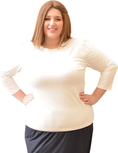 Vista 5 de Kosher Casual Camiseta modesta de capas con cuello redondo y manga 34 cerrada para mujer