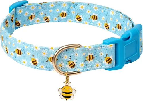 Vista 6 de Collares para perros con hebilla ajustable para lindas, hembras, hembras, machos, collar especial suave y elegante para perros con diseño de flores
