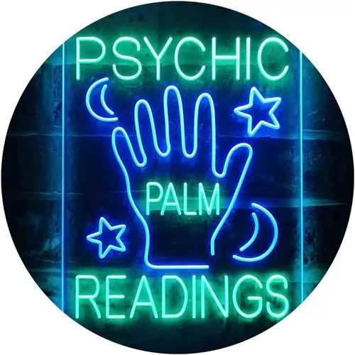 Vista 17 de ADVPRO Letrero de neón LED de doble color con lecturas de palma psíquica, azul y rojo, 16 "x 24" st6s46-i3464-br