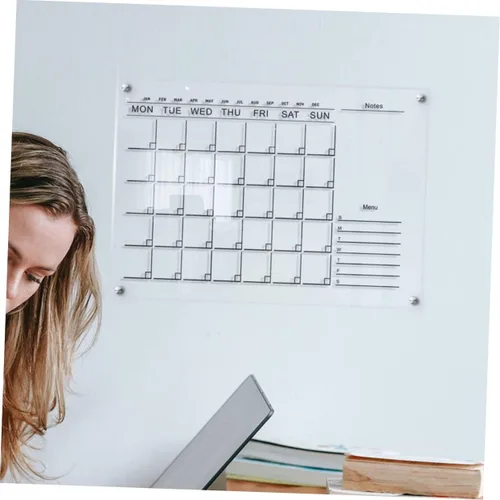 Vista 8 de Tablero de planificador semanal, marco de boda, marcos magnéticos, letrero para el hogar, 1 juego de panel de mensajes transparente, tablero