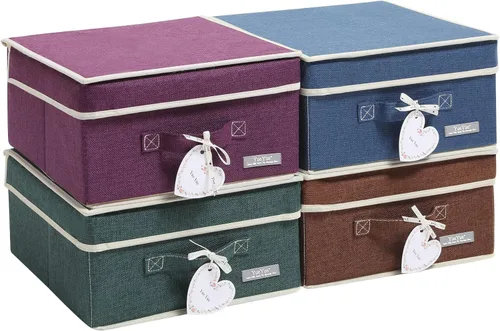 Vista 8 de YueYue - Cajas de almacenamiento de tela, Paquete de 4 piezas, paquete de 4