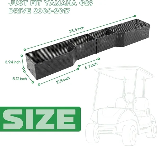 Vista 3 de XUANYUDG0769 Golf Cart Front Inner Basket Mesh Storage Tray Organizer Extended Additional Storage for Golf Carts