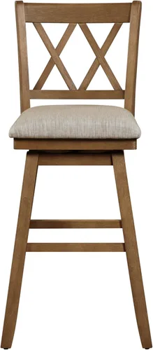 Vista 40 de Home Brookline - Taburete giratorio de bar con mecanismo de giro de 360°, taburetes rústicos de granja para encimera de cocina con cojín, altura