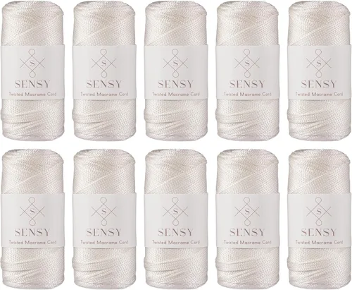 Vista 170 de Sensy Premium 2mm 229.5 metros de cuerda de poliéster 100% cordón de polipropileno Cordón de macramé 2mm Cordón para bolso de crochet Hilo