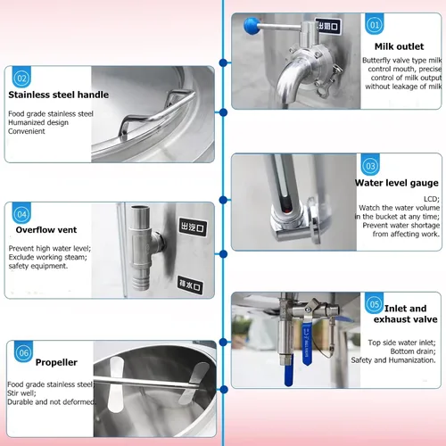 Vista 7 de Kolice Máquina de pasteurización de leche comercial 50L Máquina de esterilización Pasteurizador de lácteos con función de enfriamiento para leche