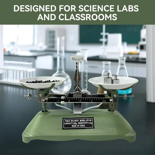 Vista 3 de TADA 200g/0.2g Balanza de equilibrio mecánica con pesos de calibración para laboratorio de ciencias y herramienta de enseñanza en el aula