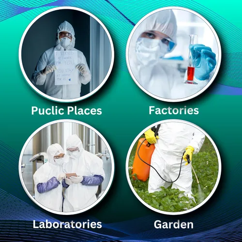 Vista 4 de Professional Hazmat Suit Kit - Full Body hazmat suits disposable Coveralls with Hood & Reinforced Zipper Heavy Duty