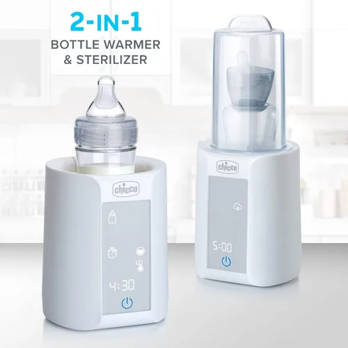Vista 3 de Chicco Calentador digital de biberones y esterilizador para biberones, frascos de comida para bebés y bolsas de leche Elimina el 99.9%