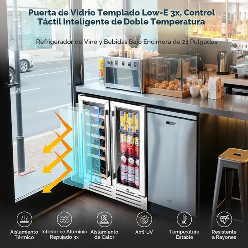 Vista 6 de BODEGA Refrigerador de vino y bebidas de 24 pulgadas, capacidad para 57