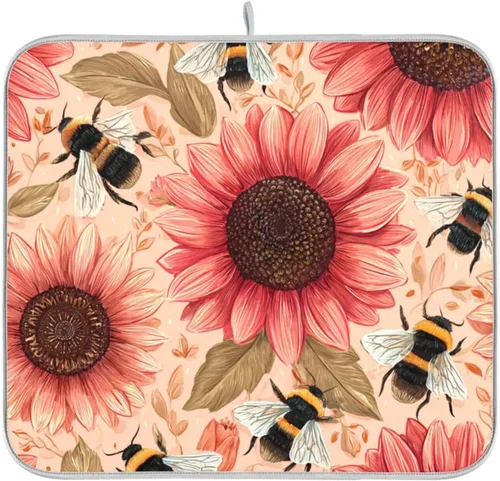 Vista 64 de Tapete de secado de platos para encimera de cocina, tapete de secado de platos, tapete escurridor de platos, almohadilla de microfibra absorbente