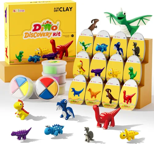 Vista 8 de ARTPAR Kit de Arcilla que Se Seca al Aire para Niños, Suministros de Manualidades de Navidad, 12 Cajas Kit de Arcilla Mágica de Modelado