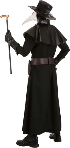 Vista 6 de Plague Doctor Costume Mens Plague Doctor Outfit Mesh wVinyl Accessories, Bird Masked Bubonic Physician