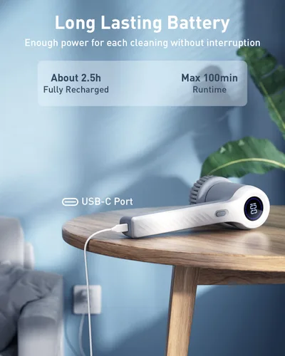 Vista 6 de Electric Spin Scrubber Cordless Power Scrubber with 4 Replaceable Brush Heads and 2 Rotating Speeds, Shower Cleaning Brush Cleaner for Bathroom