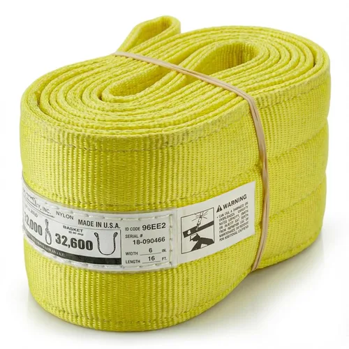 Vista 31 de DD Sling - Eslinga de elevación de nailon de 3 pulgadas x 30 pies – Fabricada en EE.UU., 8,900 lb vertical, 7,200 lb estrangulador, 17,800 lb