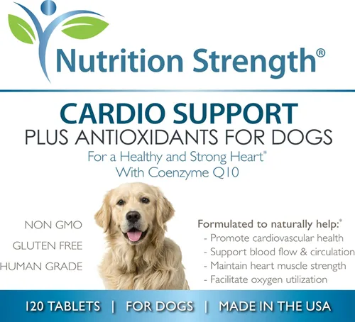 Vista 6 de Soporte cardiovascular para perros más antioxidante, L-carnitina, L-taurina, con coenzima Q10 y vitamina E, promueve un corazón de perro saludable