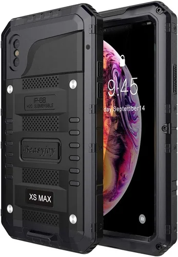 Vista 33 de Beasyjoy Funda impermeable para iPhone 13, funda de metal con protector de pantalla integrado, resistente protección de cuerpo completo, grado