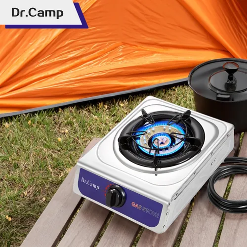 Vista 2 de Dr.Camp 12000 BTU Estufa de Propano de Encendido Automático Único para Acampar, Jardín, Exteriores, Campamento, Senderismo, Pesca, Cocina