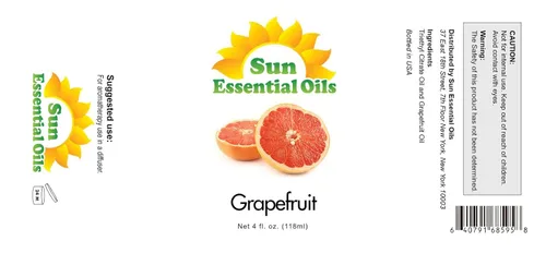 Vista 2 de Sun Essential Oils Aceite esencial de pomelo 4 fl oz para hacer velas, aromaterapia y difusor