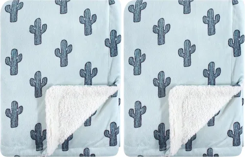 Vista 9 de Manta de visón Yoga Sprout con respaldo de sherpa, Lace Garden (Paquete de 2)