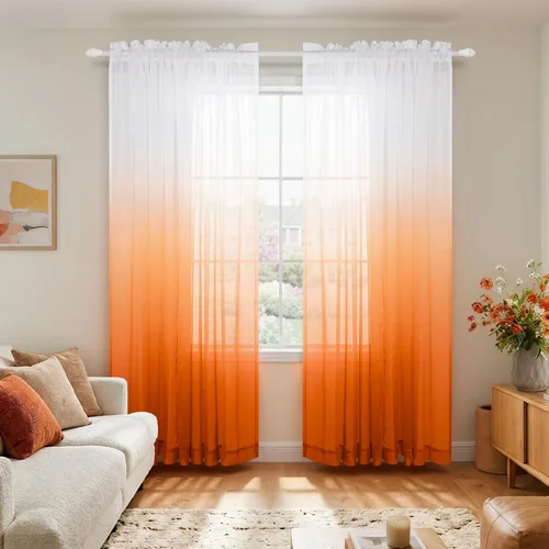 Vista 23 de KOUFALL Cortinas de ventana de baño para ducha, juego de 2 paneles de cortinas cortas transparentes en blanco y negro para cocina, dormitorio