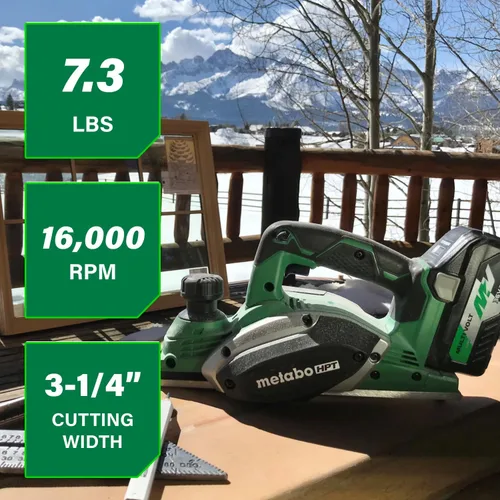 Vista 3 de Metabo HPT Cepilladora manual inalámbrica MultiVolt™ de 18 V Solo herramienta - Sin batería 3-1/4 pulgadas P18DSLQ4