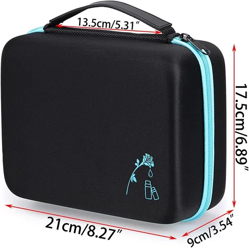 Vista 2 de Hipiwe Estuche rígido de transporte de aceite esencial de 30 botellas, bolsa de almacenamiento de EVA, perfecta para botellas de aceites esenciales