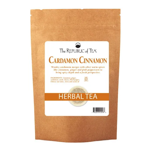 Vista 6 de The Republic of Tea - Té de hierbas de cardamomo y canela, lata de 36 bolsitas de té, naturalmente libre de cafeína