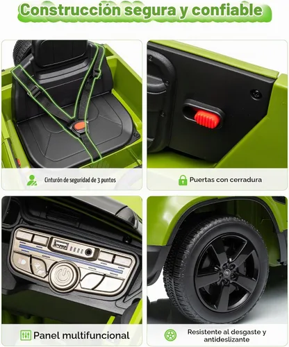 Vista 8 de Land Rover Ride On Car con licencia de 12 V para niños a partir de Verde