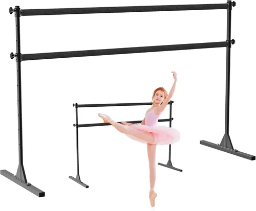 Vista 13 de SELEWARE Barra de ballet independiente de altura ajustable, barra de ballet resistente, barra de baile, soporte movimientos de barra, estiramiento