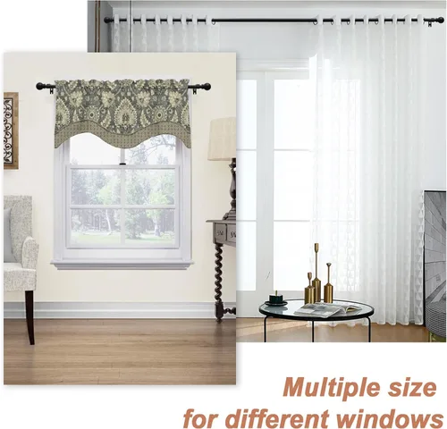 Vista 6 de Barras de cortina negras para ventanas de 28 a 48 pulgadas, juego de barras de cortina pequeñas de 58 pulgadas, barras de cortina resistentes